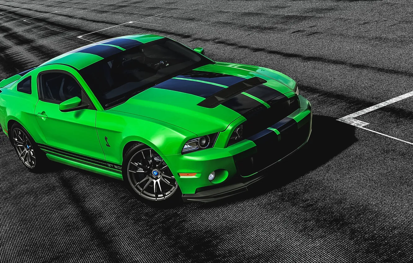 Photo wallpaper Mustang, Ford, Shelby, GT 500, Green, Gran Turismo 6