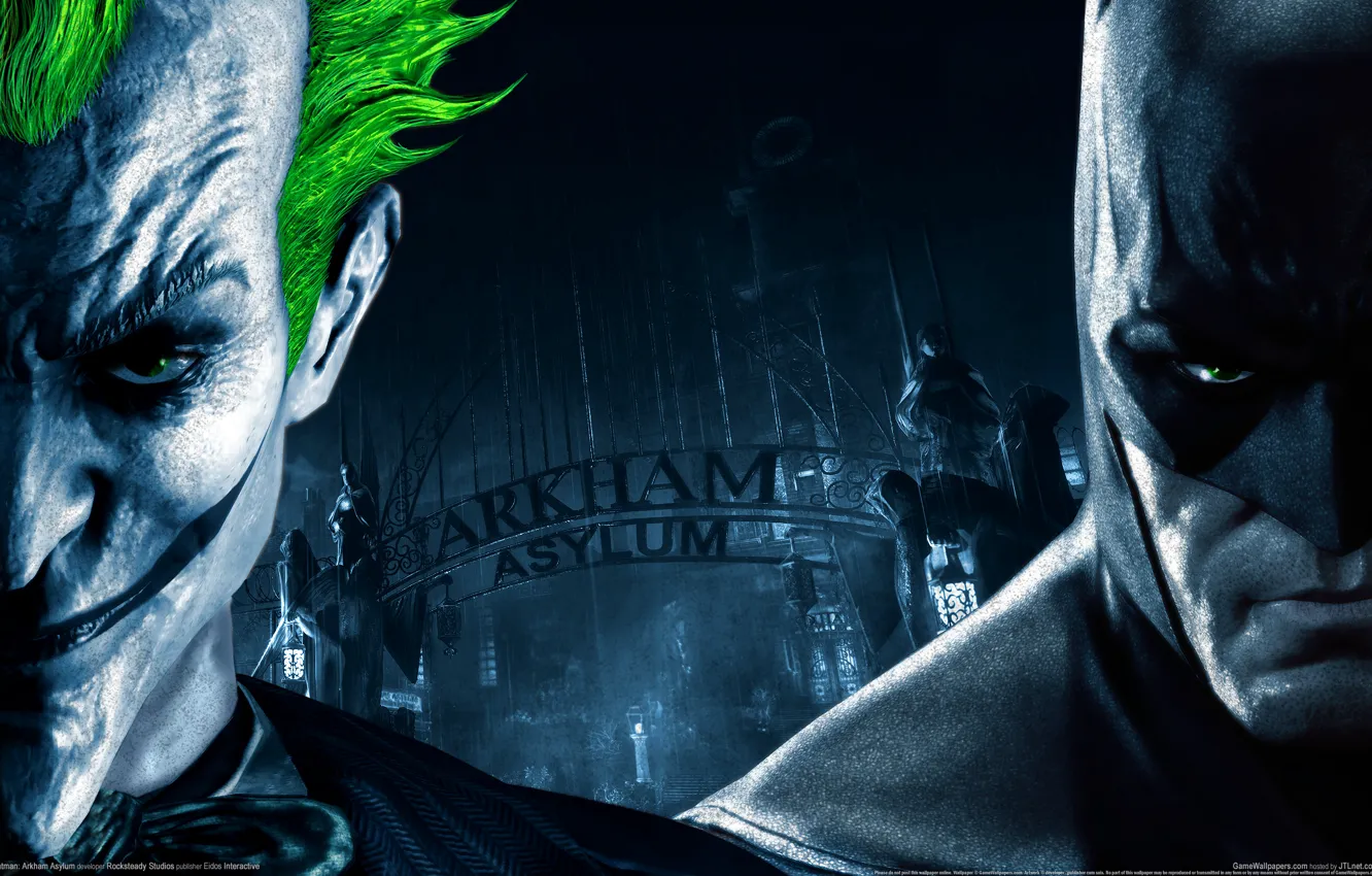 Photo wallpaper Joker, gate, batman arkham asylum