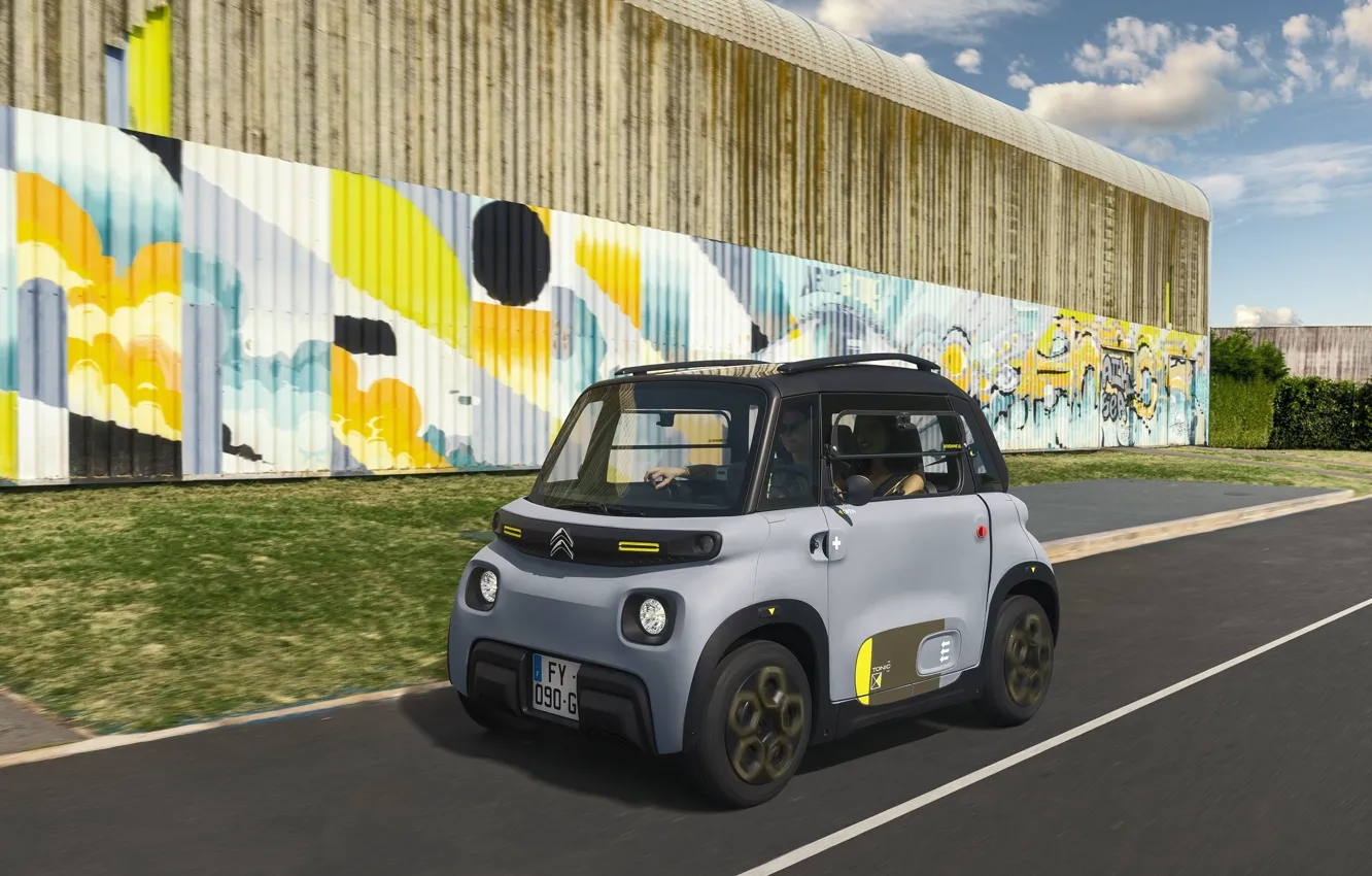 Photo wallpaper Citroen, 2022, Very expressive vehicle, Small city electric car, Citroen My Ami Tonic, Electric Micro …