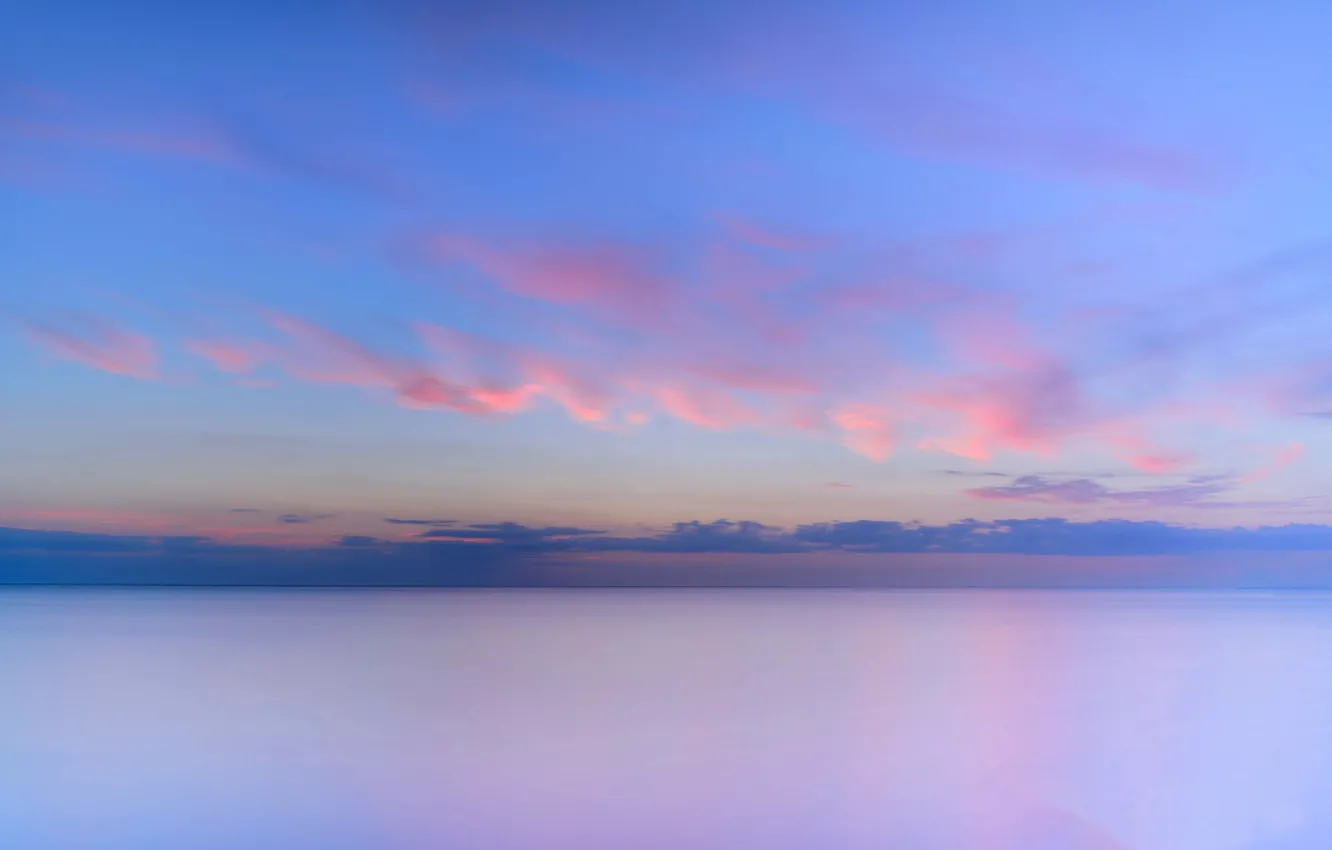 Photo wallpaper sea, clouds, horizon, Netherlands, Goeree-Overflakkee