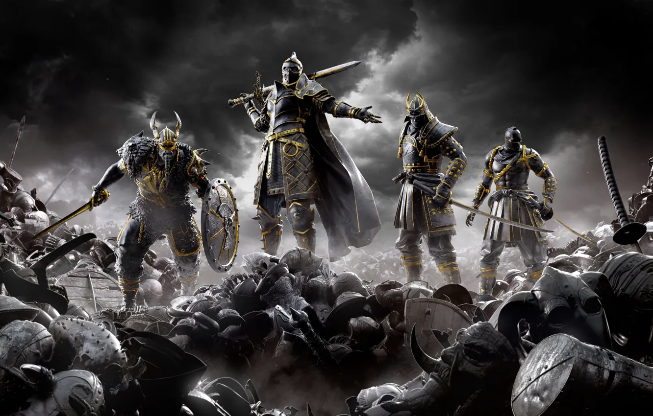 Photo wallpaper the game, sword, armor, warrior, helmet, game, games, For Honor