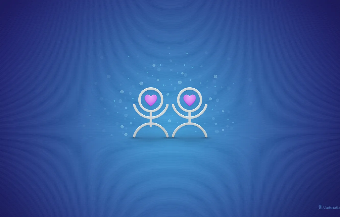 Photo wallpaper blue, heart, feelings, men, texture, pair