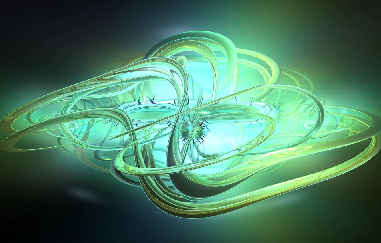 Photo wallpaper light, line, abstraction, balls, graphics, spiral, structure, the volume