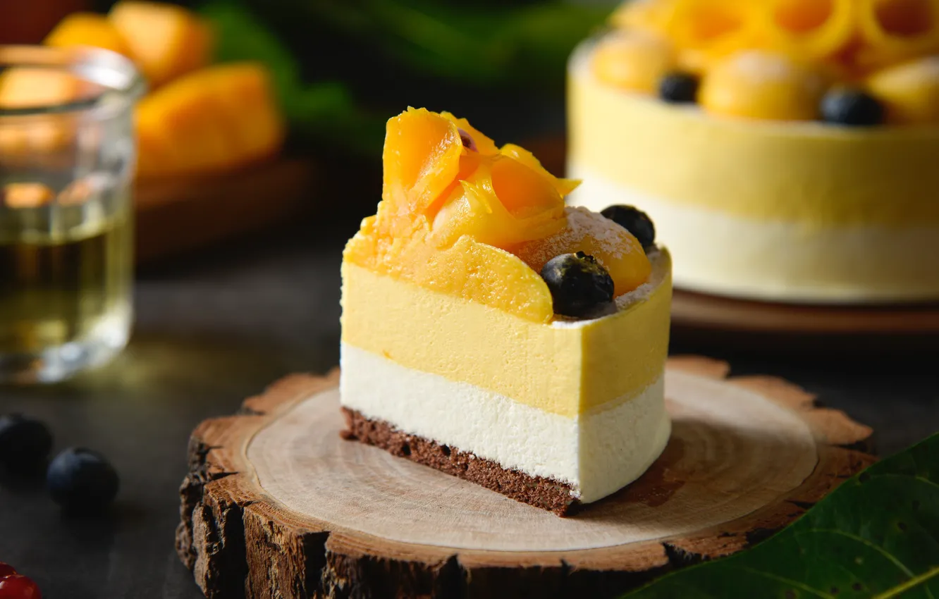 Photo wallpaper mango, dessert, piece