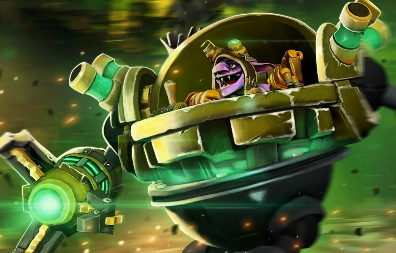 Photo wallpaper mechanism, art, Goblin, dota 2, Timbersaw, Rizzrack
