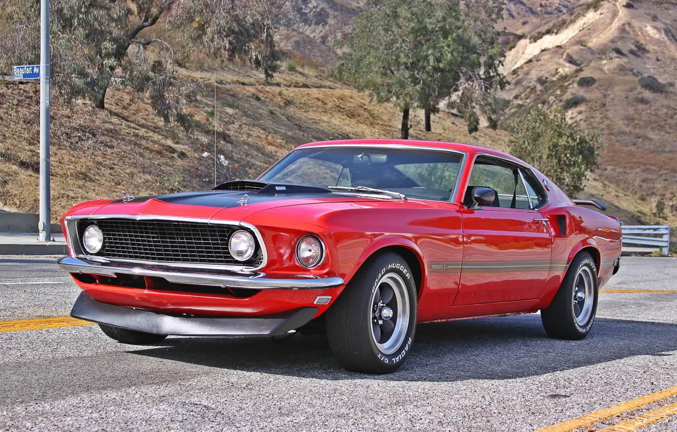 Photo wallpaper Mustang, Ford, 1969, Classic, Muscle Car
