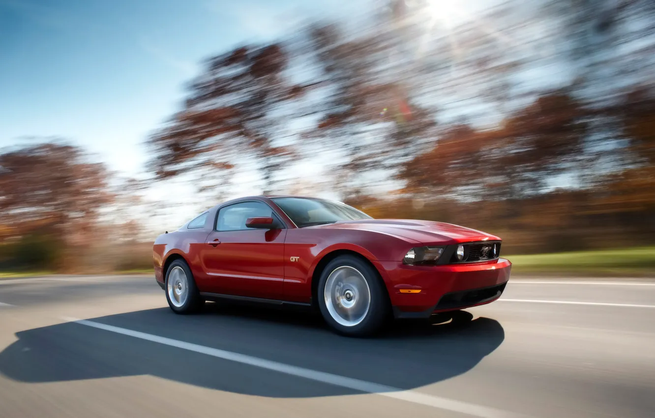 Photo wallpaper mustang, ford, road