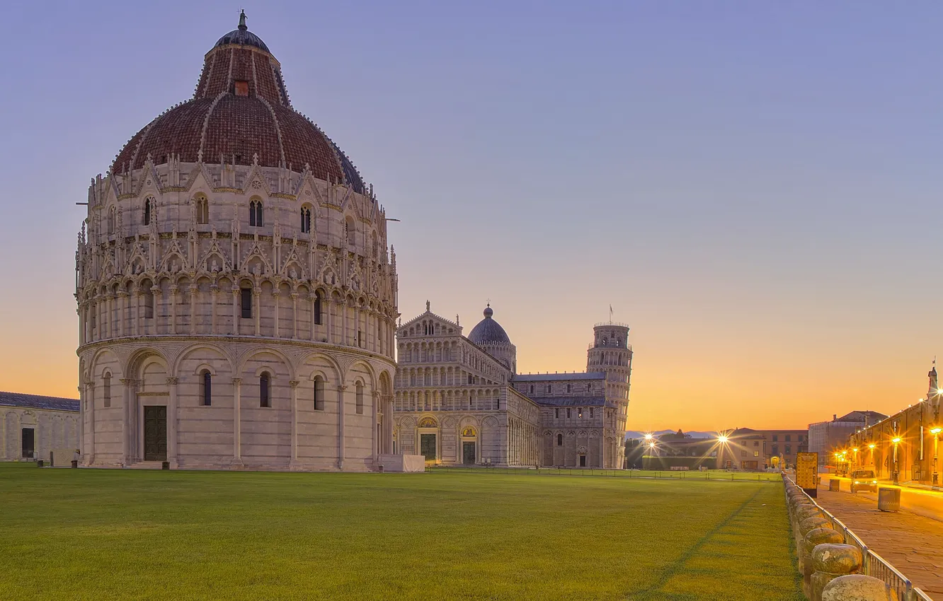 Photo wallpaper tower, Italy, Cathedral, Pisa, the baptistery