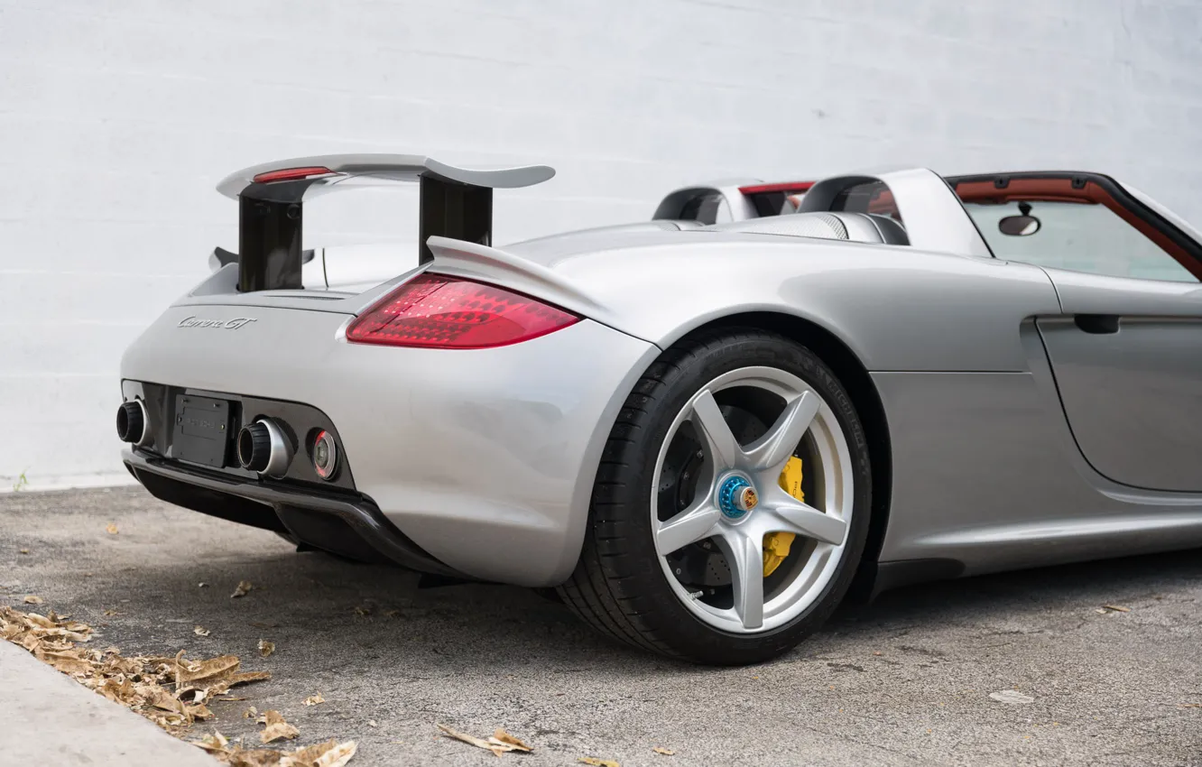 Photo wallpaper Wheel, Supercar, Porsche Carrera GT, Back, Tail Lights