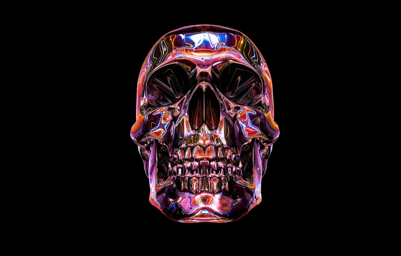 Photo wallpaper death, color, skull, sake