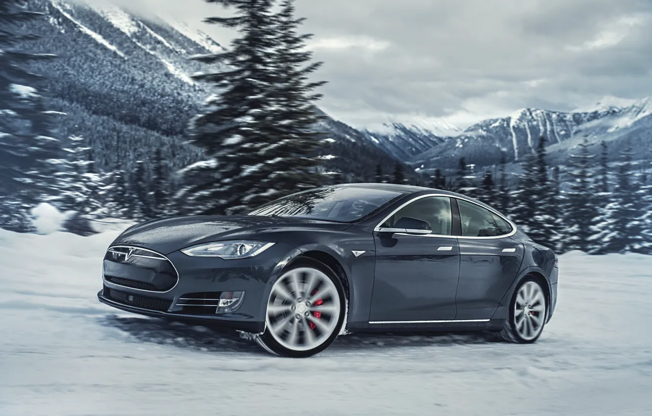 Photo wallpaper Tesla, Model S, electric car, P85D, 250km/h