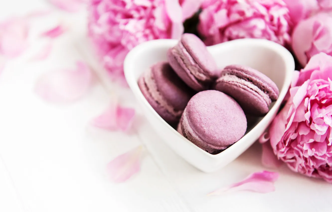 Photo wallpaper flowers, pink, wood, pink, flowers, peonies, peonies, macaron