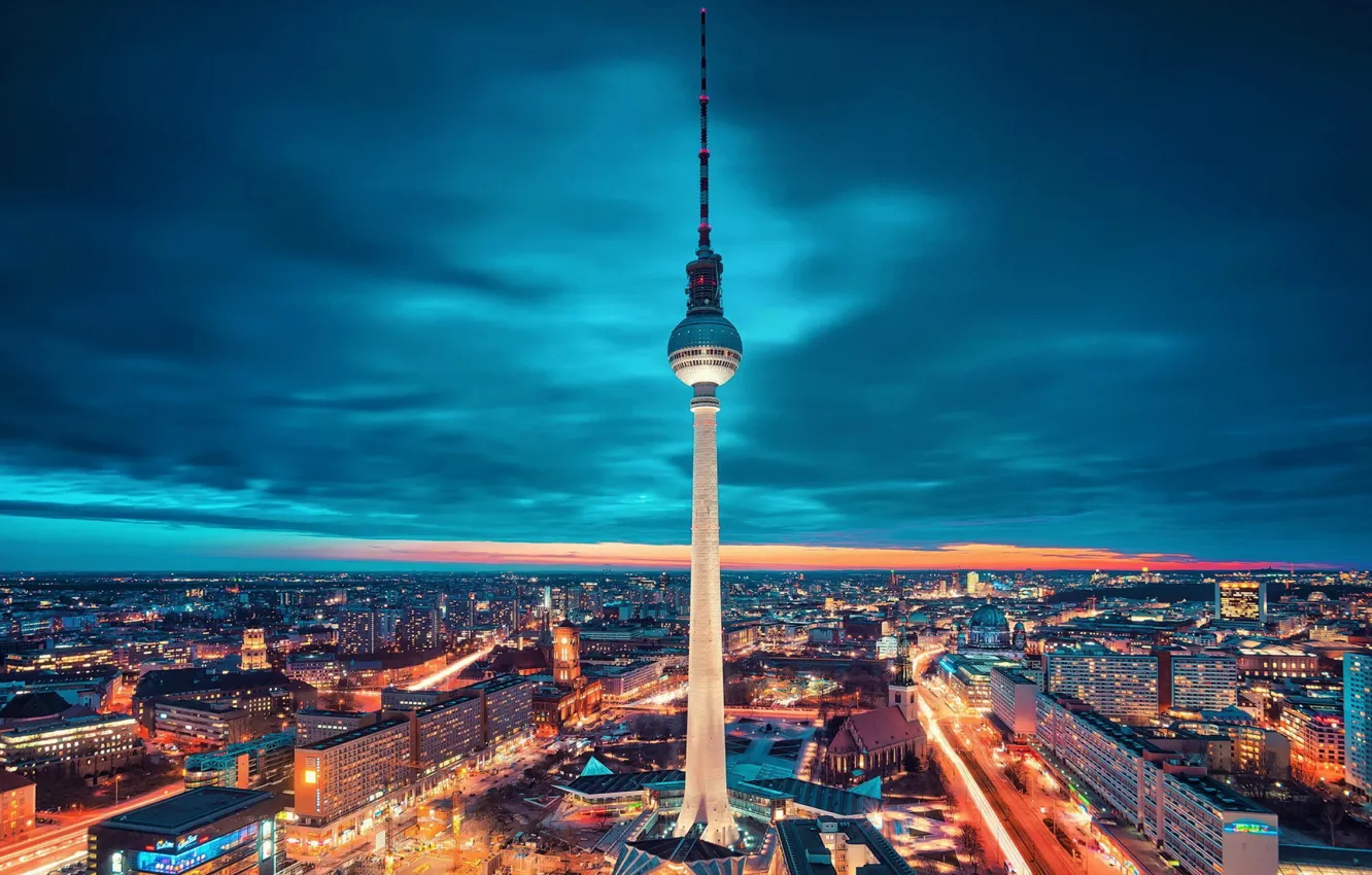 Photo wallpaper Tower, Berlin, Alexanderplatz, Berlin, TV tower