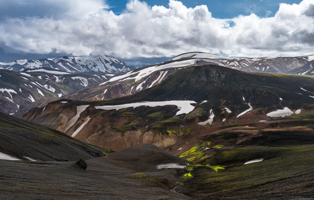 Photo wallpaper mountains, Iceland, Landmannalaugar