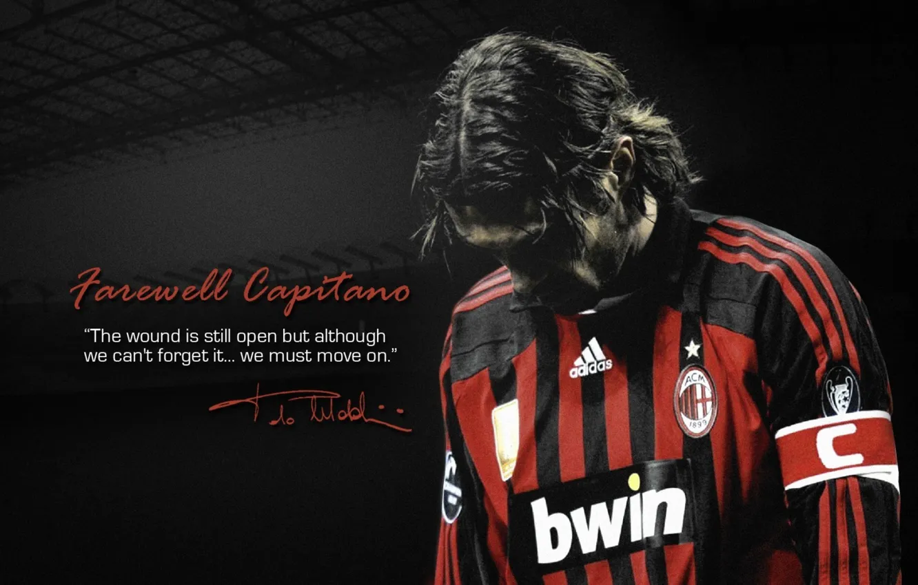 Photo wallpaper football, ac milan, Paolo Maldini