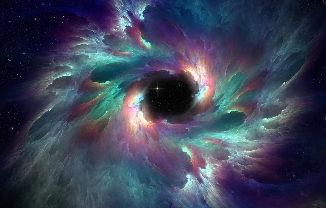 Photo wallpaper stars, light, the iridescent nebula