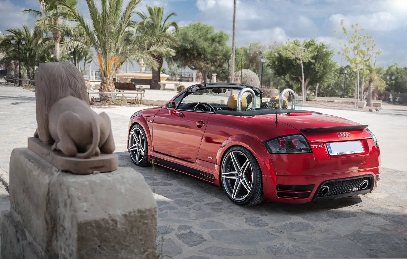 Photo wallpaper red, Audi, Audi, red, convertible, Cabrio