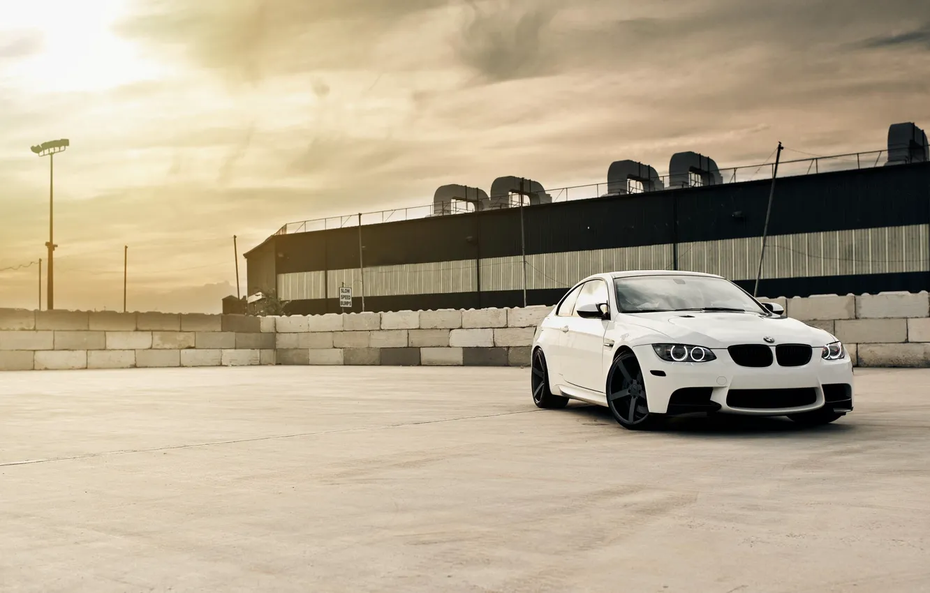 Photo wallpaper roof, white, the sky, clouds, bmw, BMW, coupe, lantern
