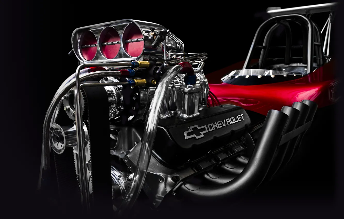 Photo wallpaper engine, Corvette, Chevrolet, engine, motor, hot rod