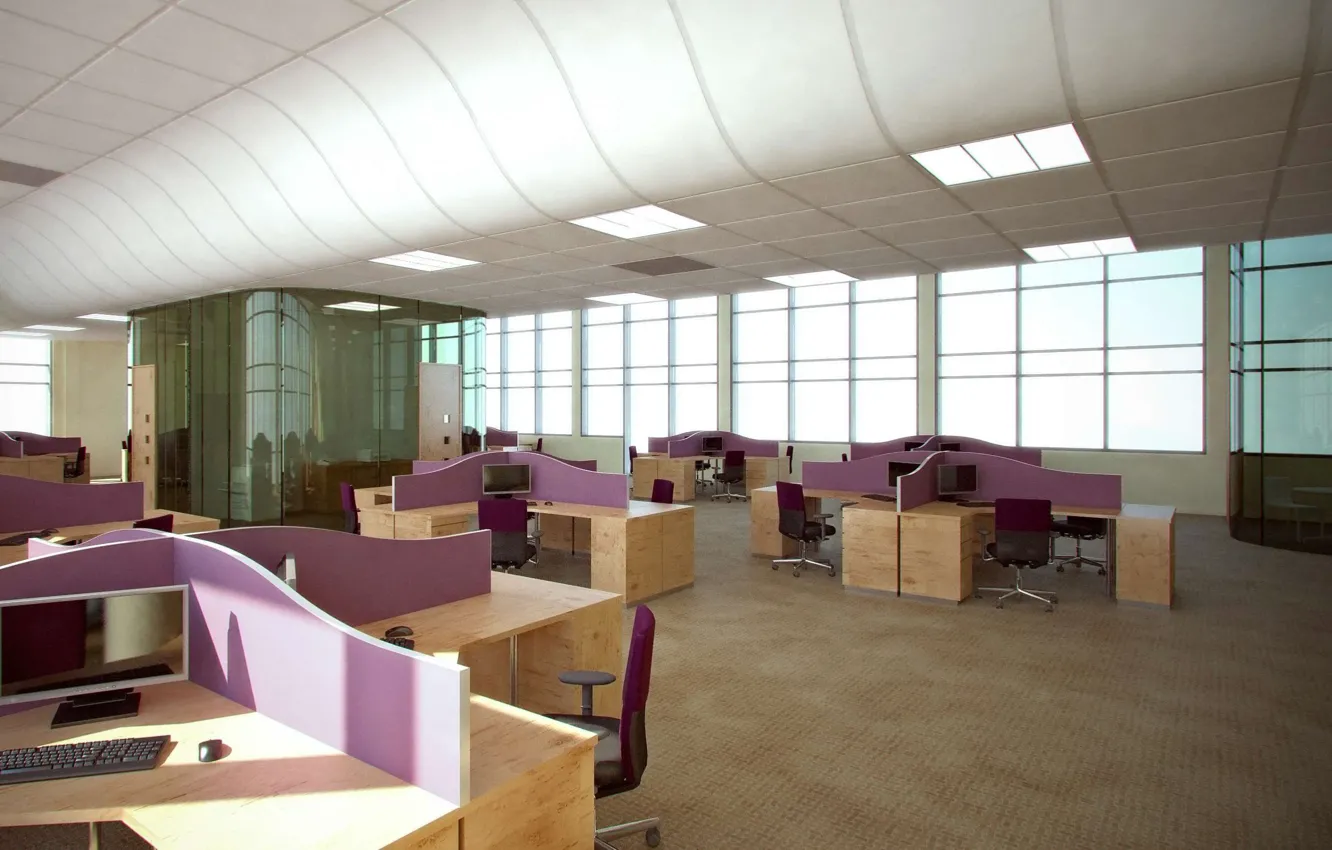 Photo wallpaper design, interior, office, Workspace