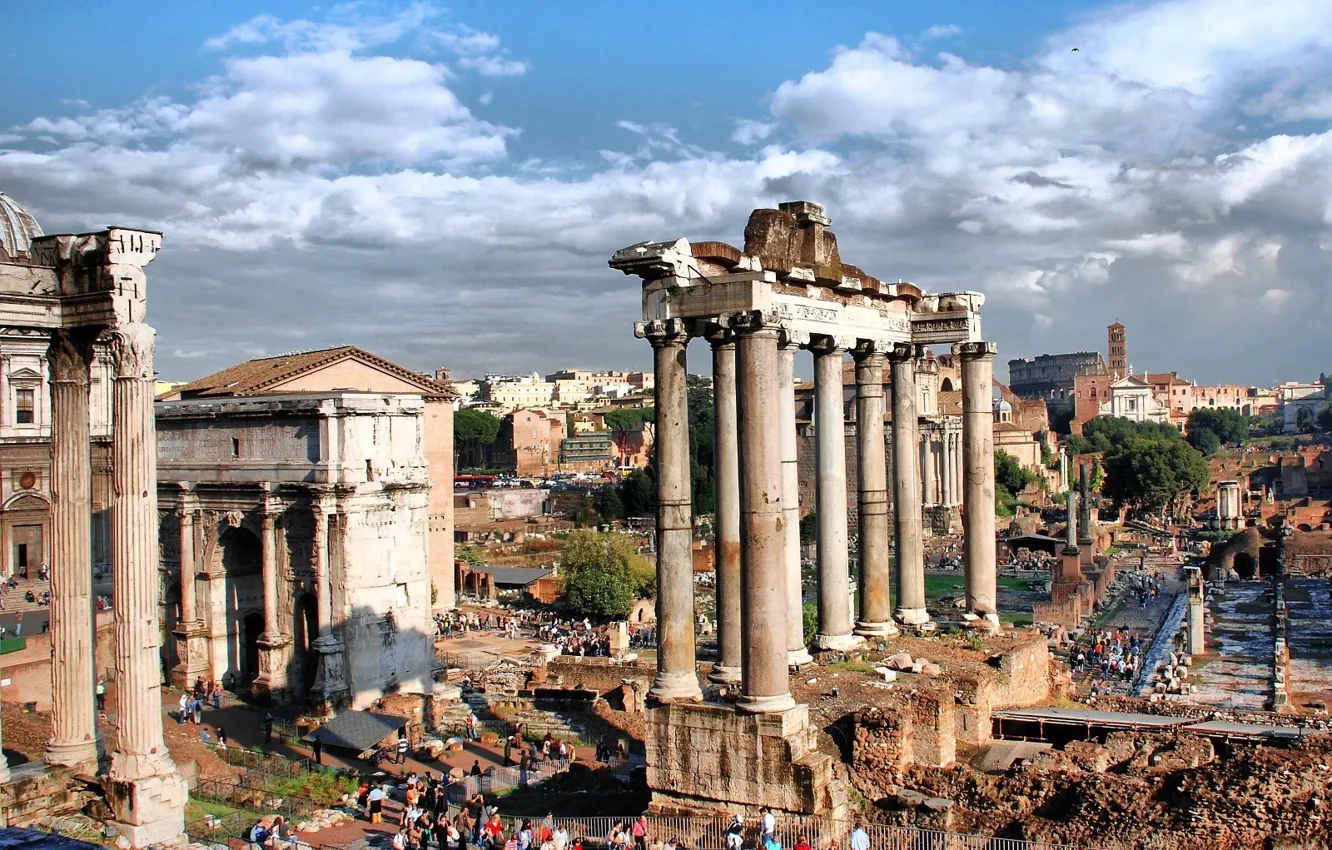 Photo wallpaper Rome, columns, ruins