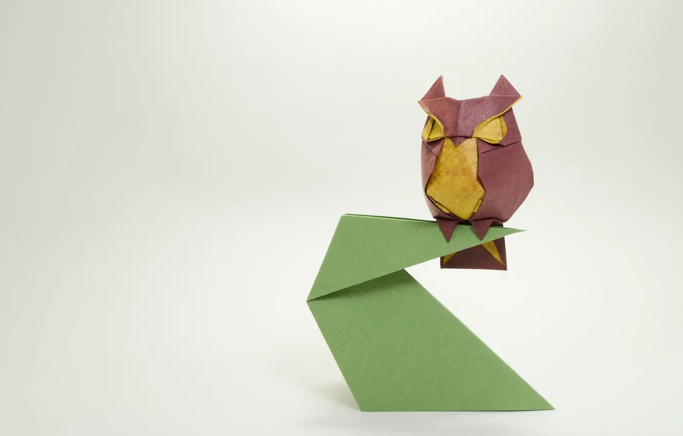 Photo wallpaper paper, owl, origami