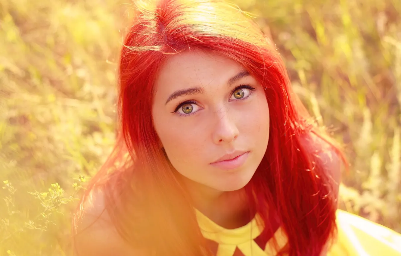 Photo wallpaper field, devotion, trust, attention, red hair, Novator, nup