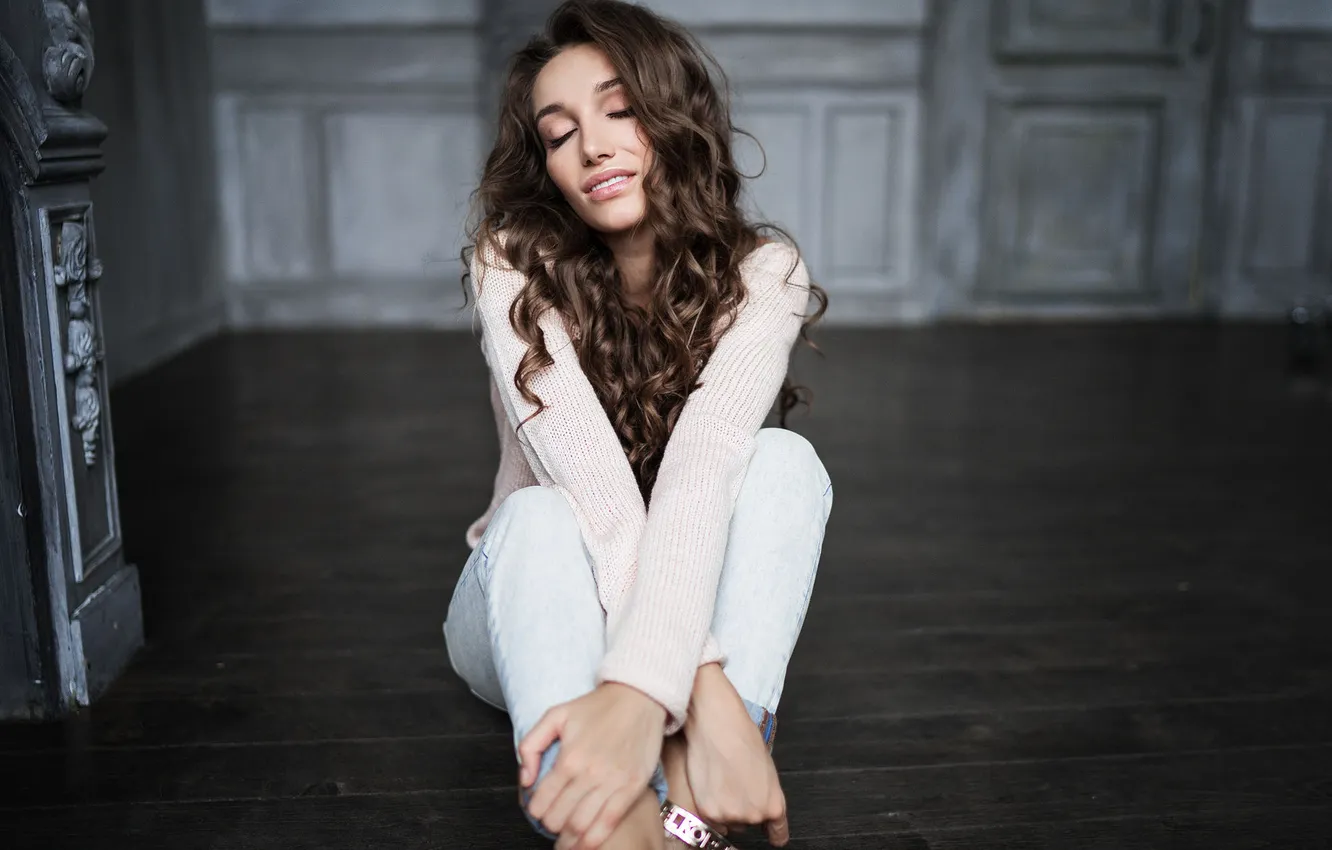 Photo wallpaper girl, white, model, people, beauty, nice, female, Gorokhov