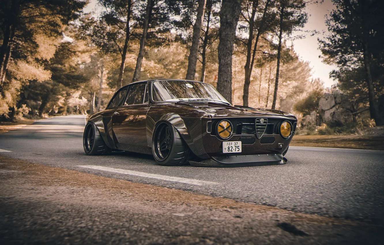 Photo wallpaper machine, auto, style, rendering, Alfa Romeo, car, 1965, tuning