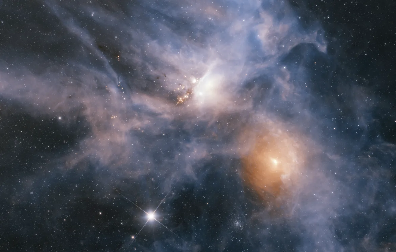 Photo wallpaper space, stars, Molecular cloud, Rho Ophiuchus