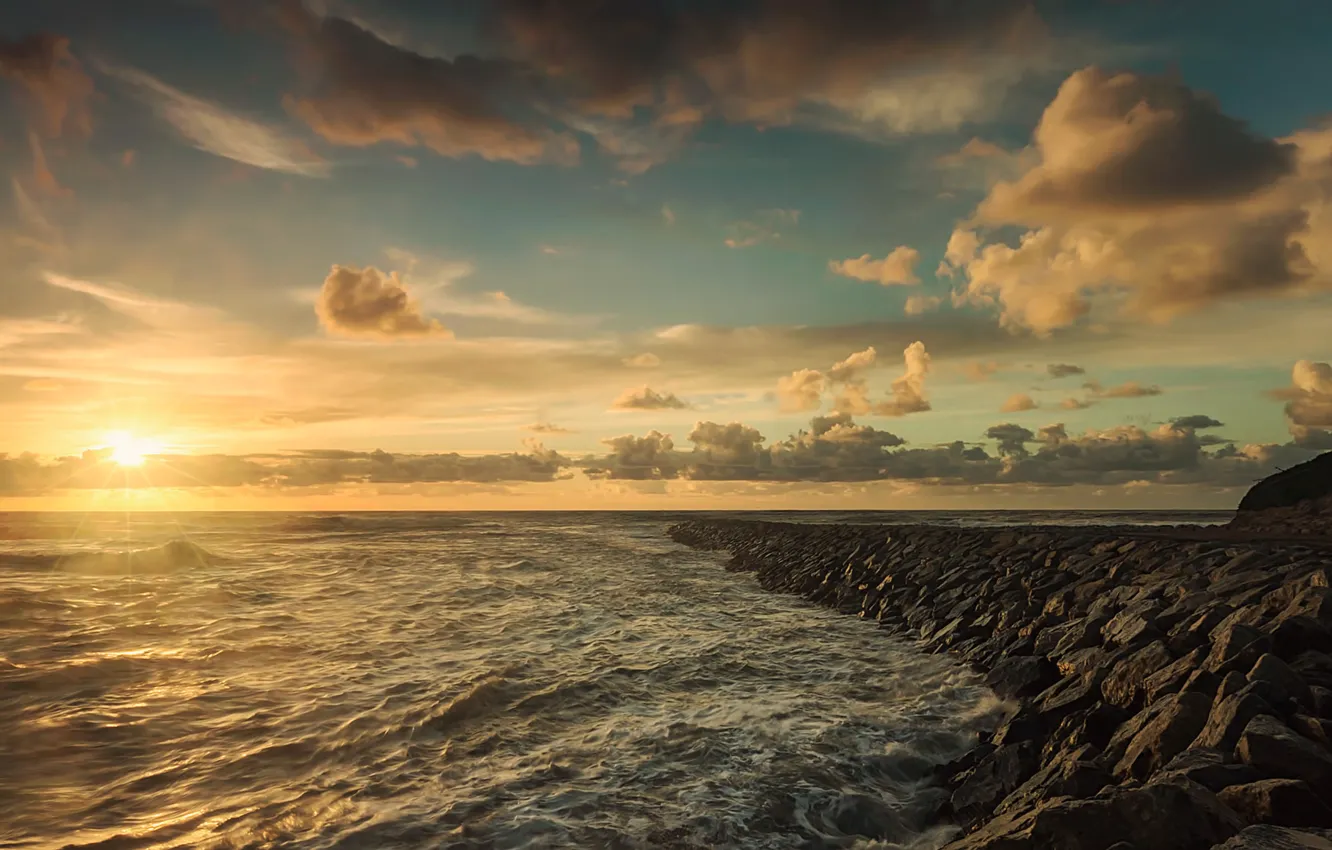 Photo wallpaper sea, beach, the sun, they say