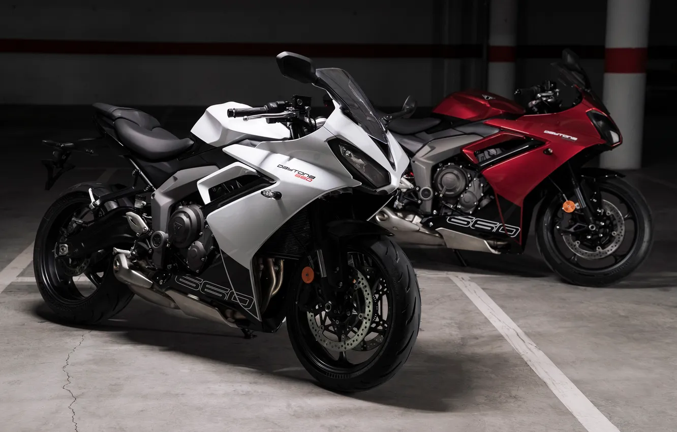 Photo wallpaper Triumph, Bikes, 2025, Sports bikes, Daytona 660