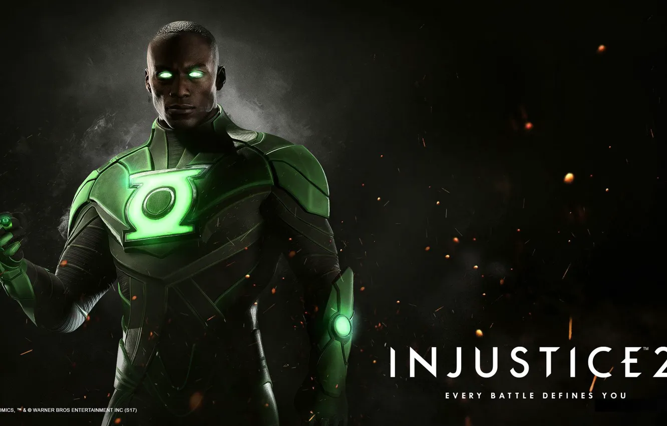 Photo wallpaper Green Lantern, NetherRealm Studios, Injustice 2, John Stewart, emerald guardian