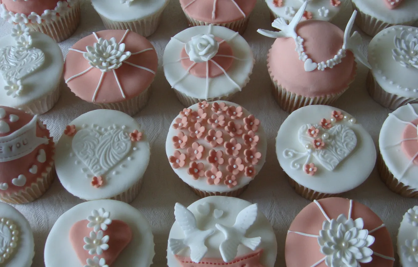 Photo wallpaper decoration, holiday, wedding, cakes, cupcakes