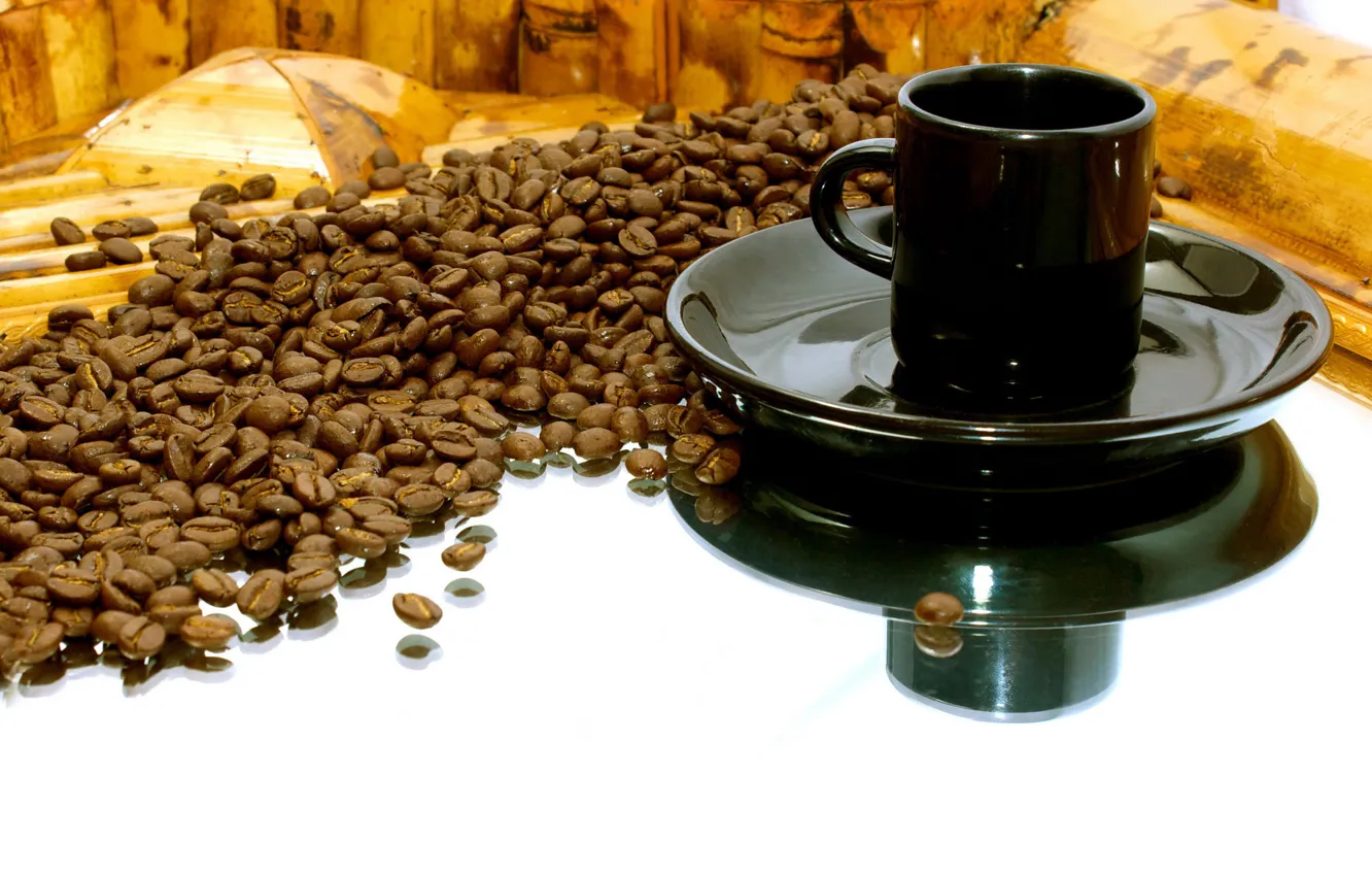 Photo wallpaper coffee, grain, Cup