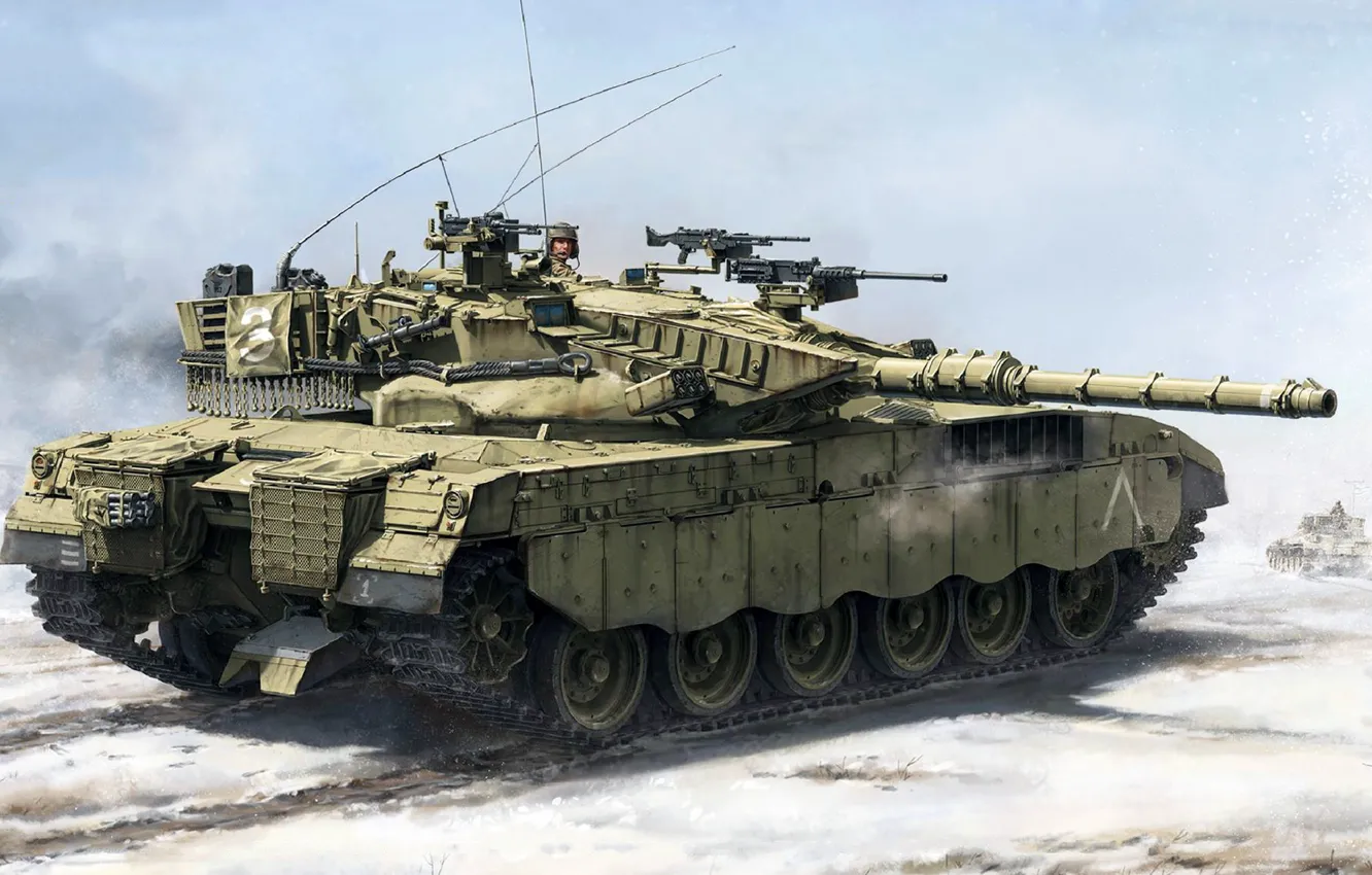 Photo wallpaper Merkava, main battle tank, Merkava, Mk.I Hybrid