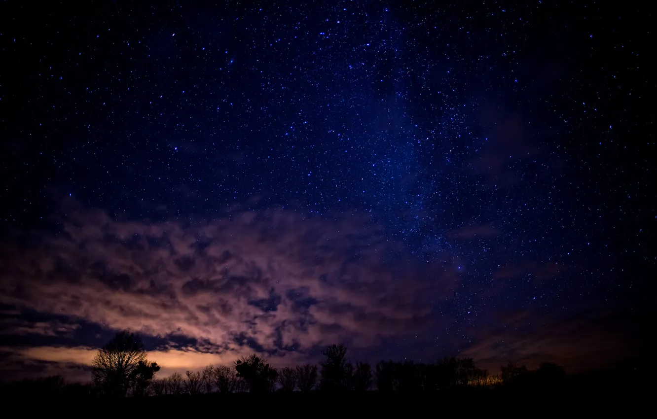 Photo wallpaper the sky, space, stars, clouds, nature
