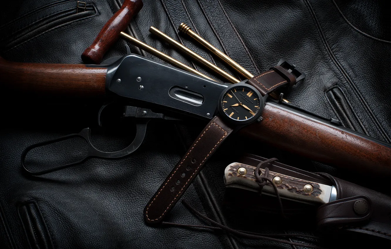Photo wallpaper weapons, watch, Winchester