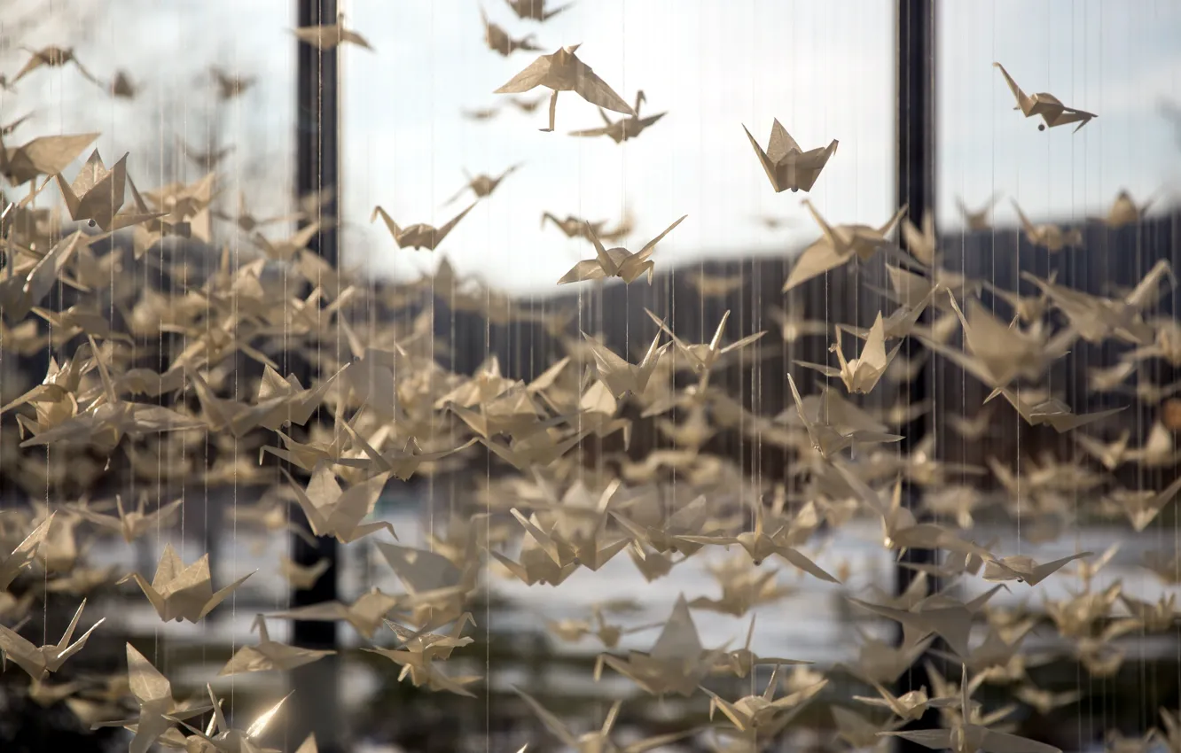 Photo wallpaper 1000, Origami, cranes