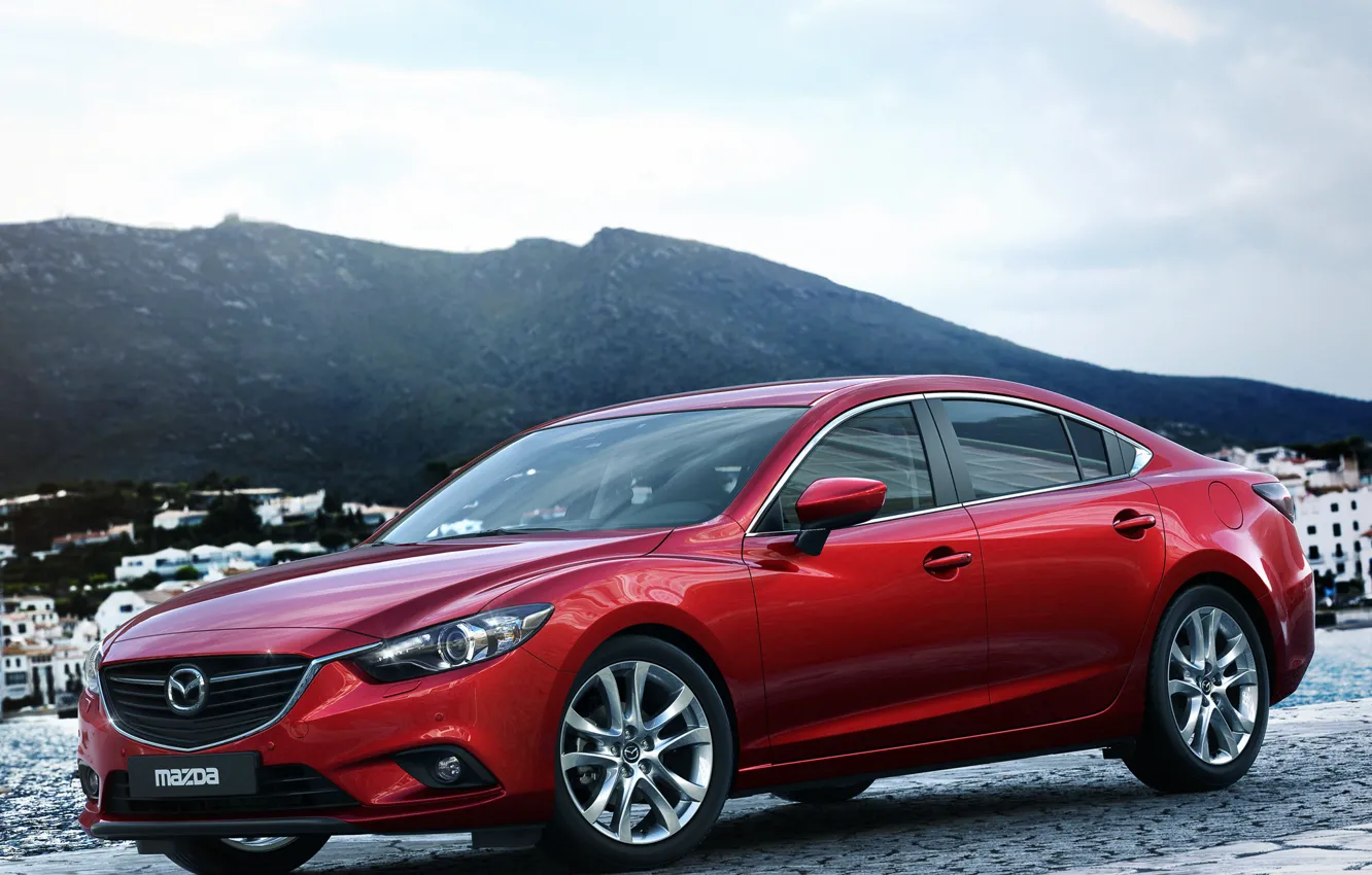 Photo wallpaper red, auto, Mazda6