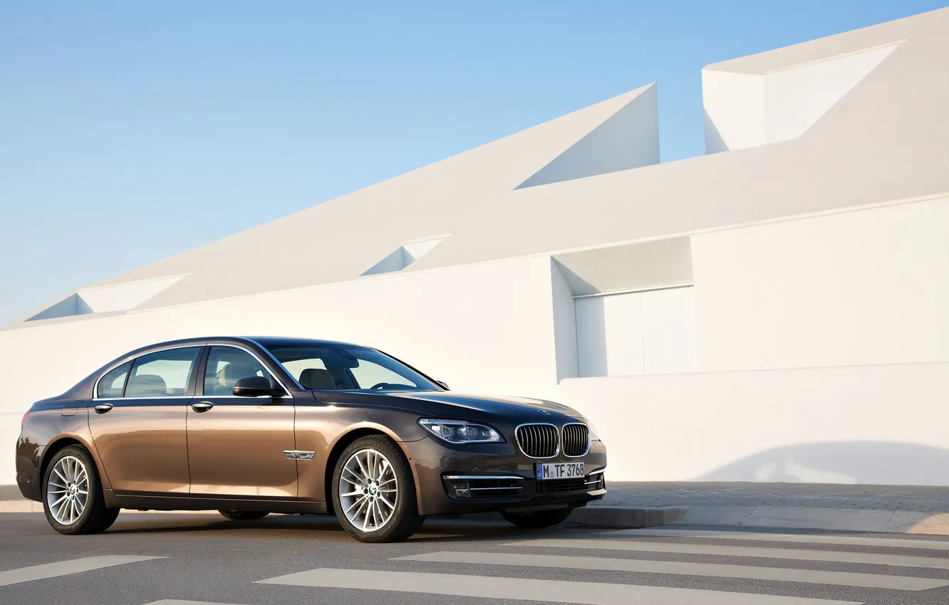 Photo wallpaper machine, auto, asphalt, BMW, BMW, day, sedan, 7 serie