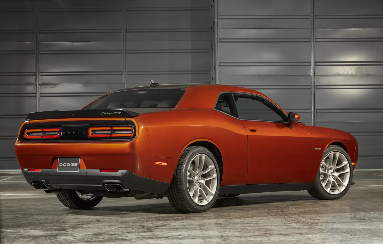 Photo wallpaper Dodge, Challenger, rear view, 50th Anniversary Edition, 2019