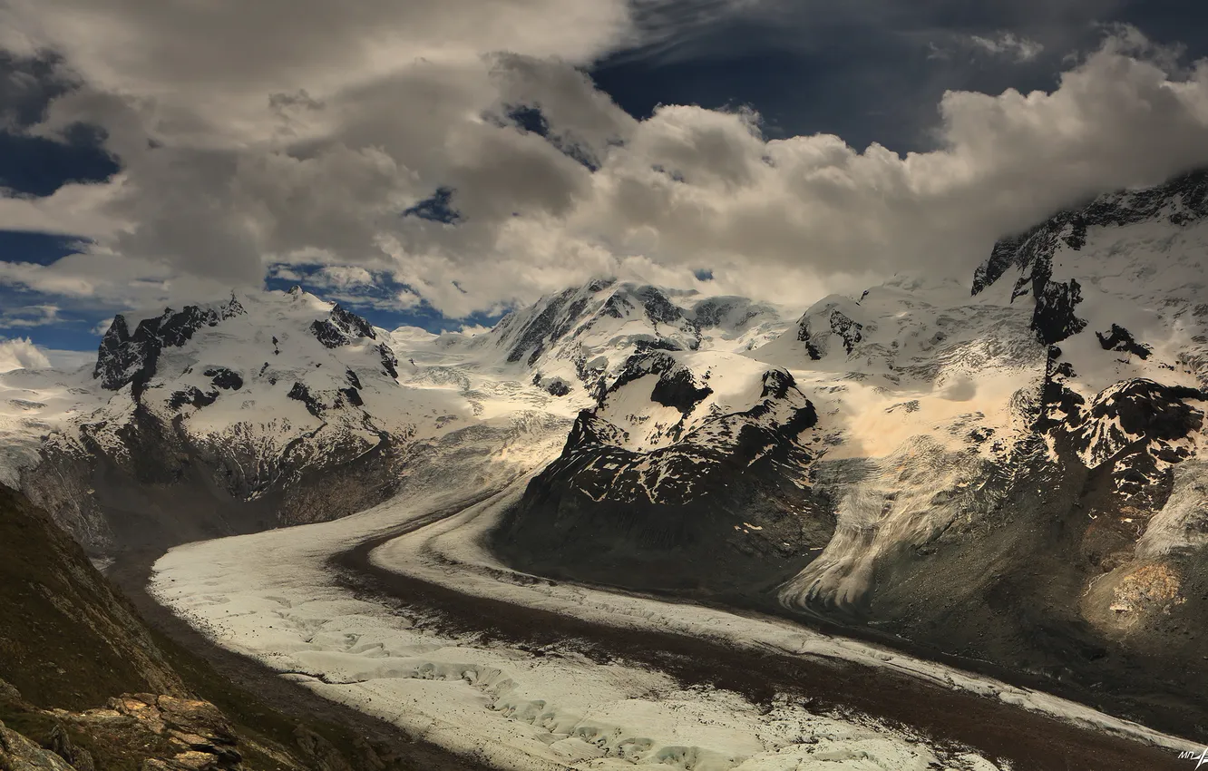 Photo wallpaper clouds, mountains, the beauty of nature, Nikolai Matveev, The tongues...