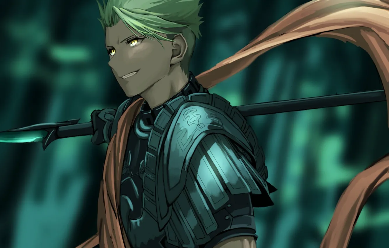 Photo wallpaper scarf, spear, guy, Lancer, Fate - Apocrypha, Fate Apocrypha