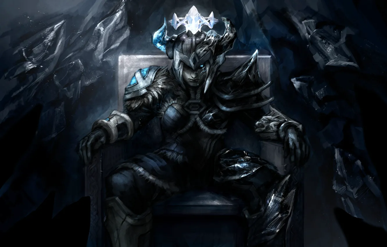 Photo wallpaper ice, girl, helmet, armor, THQ, League of Legends, tank, Sejuani