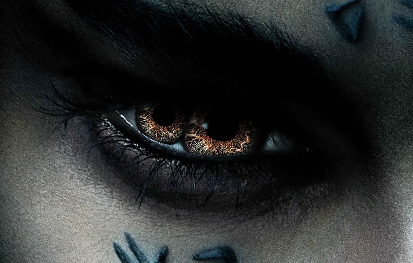 Photo wallpaper cinema, monster, eyes, movie, tatoo, film, Sofia Boutella, bakemono