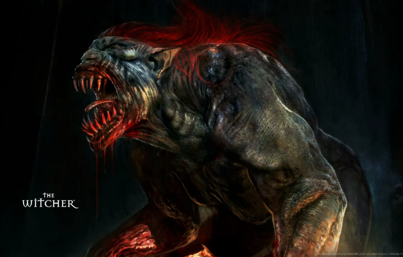 Photo wallpaper Teeth, Monster, The Witcher, Striga