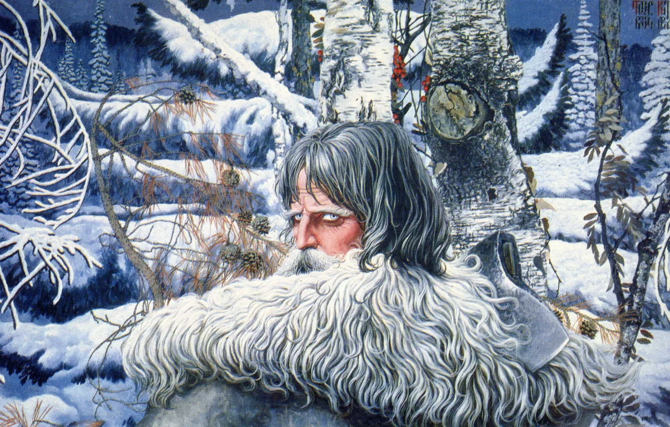 Photo wallpaper winter, snow, trees, Russia, Konstantin Vasiliev, Northern eagle