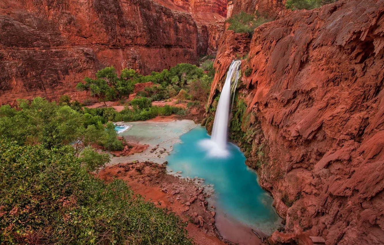 Photo wallpaper mountains, nature, photo, waterfall, AZ, USA, The Grand canyon