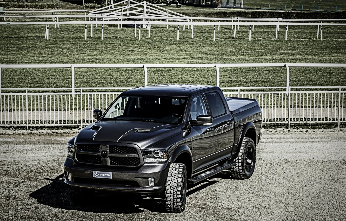 Photo wallpaper the fence, Dodge, pickup, Ram, 2017, 1500 RX Crew Cab, Soldier